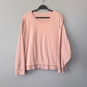 Athleta 1X Sundown Sweatshirt 2.0 Light Pink Crew Neck Long Sleeve Top Plus Size